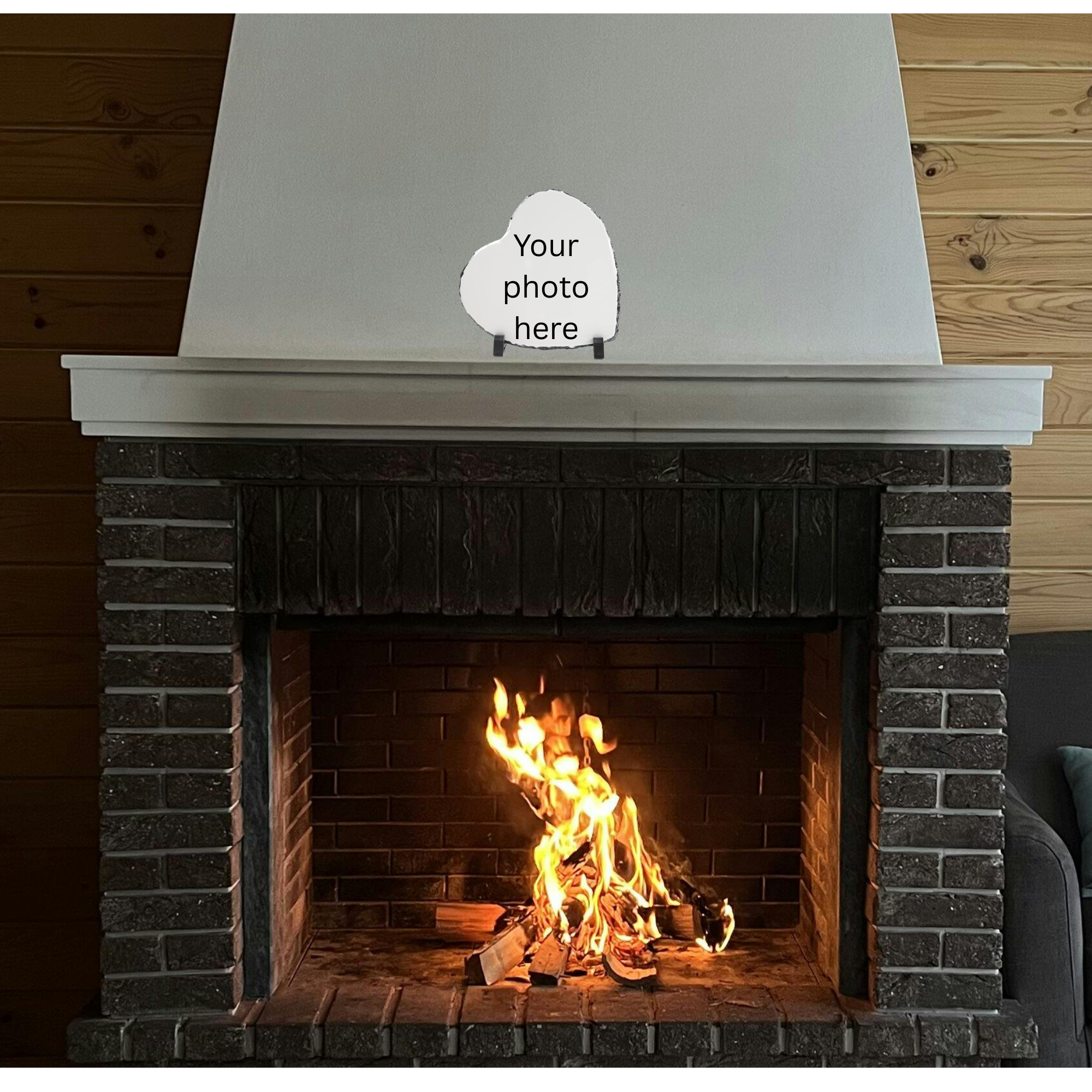Personalized heart shape slate stone with your own picture
